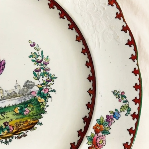 JA6-SIX PIECE SET RARE 1921 Antique Copeland Spode Vienna Bird Dinner Plates - Picture 10 of 11